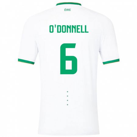 Kandiny Gyermek Ír-Sziget Luke O'donnell #6 Fehér Idegenbeli Jersey 24-26 Mez Póló Ing