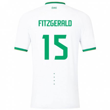 Kandiny Gyermek Ír-Sziget Kyle Fitzgerald #15 Fehér Idegenbeli Jersey 24-26 Mez Póló Ing