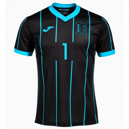 Kandiny Gyermek Honduras Juergen García #1 Fekete Idegenbeli Jersey 24-26 Mez Póló Ing