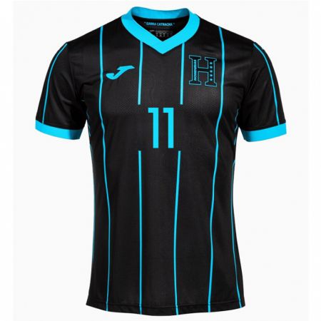 Kandiny Gyermek Honduras Jefryn Macías #11 Fekete Idegenbeli Jersey 24-26 Mez Póló Ing