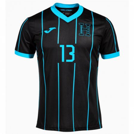 Kandiny Gyermek Honduras Edwin Maldonado #13 Fekete Idegenbeli Jersey 24-26 Mez Póló Ing