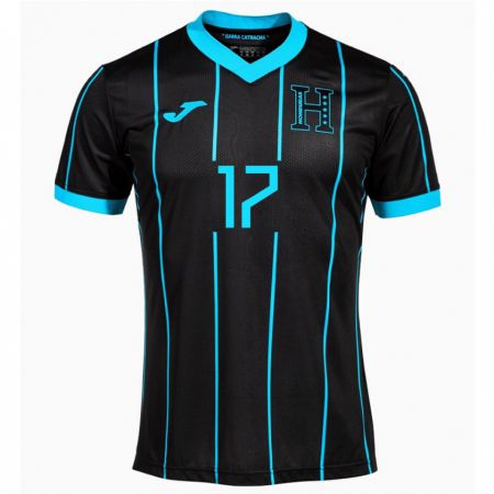 Kandiny Gyermek Honduras Saúl Estrada #17 Fekete Idegenbeli Jersey 24-26 Mez Póló Ing