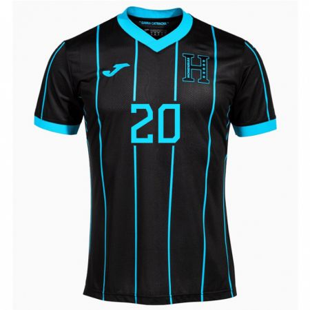 Kandiny Gyermek Honduras Alessandro Maldonado #20 Fekete Idegenbeli Jersey 24-26 Mez Póló Ing