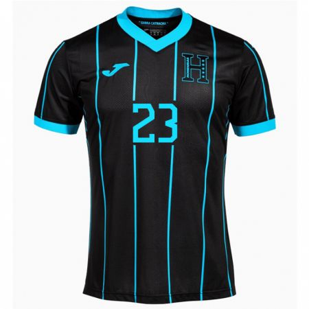 Kandiny Gyermek Honduras Jorge Álvarez #23 Fekete Idegenbeli Jersey 24-26 Mez Póló Ing