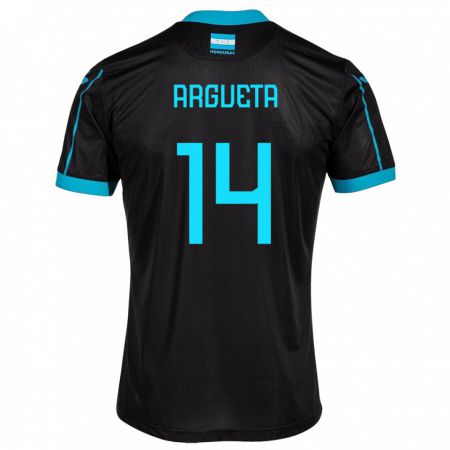 Kandiny Gyermek Honduras Carlos Argueta #14 Fekete Idegenbeli Jersey 24-26 Mez Póló Ing