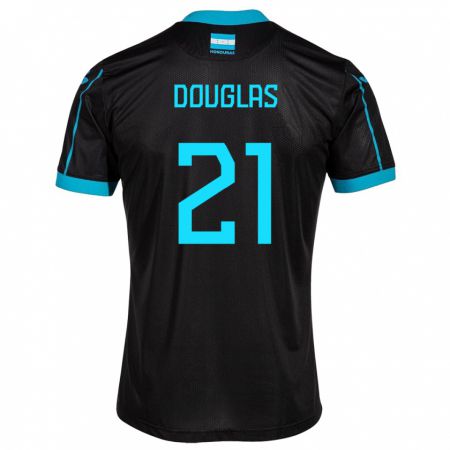 Kandiny Gyermek Honduras Douglas Martínez #21 Fekete Idegenbeli Jersey 24-26 Mez Póló Ing