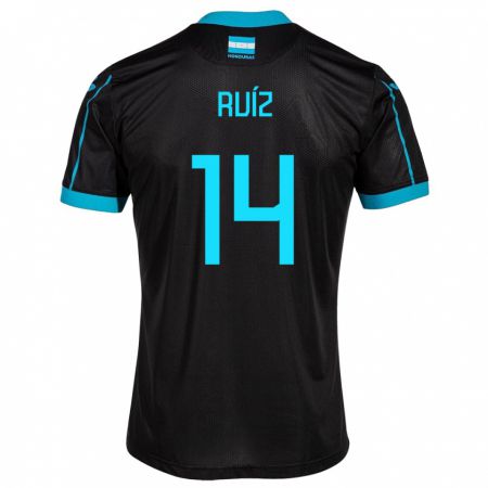 Kandiny Gyermek Honduras David Ruíz #14 Fekete Idegenbeli Jersey 24-26 Mez Póló Ing