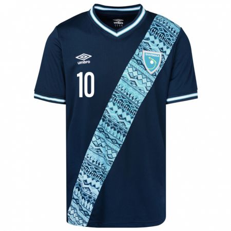 Kandiny Gyermek Guatemala Antonio López #10 Kék Idegenbeli Jersey 24-26 Mez Póló Ing