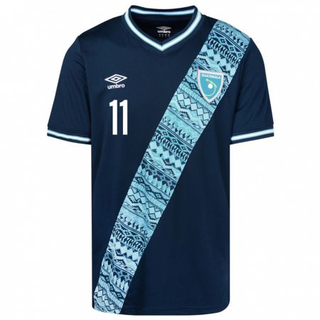 Kandiny Gyermek Guatemala Gabino Vásquez #11 Kék Idegenbeli Jersey 24-26 Mez Póló Ing