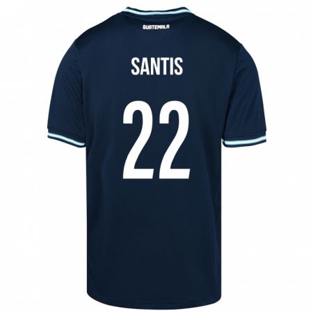 Kandiny Gyermek Guatemala Diego Santis #22 Kék Idegenbeli Jersey 24-26 Mez Póló Ing