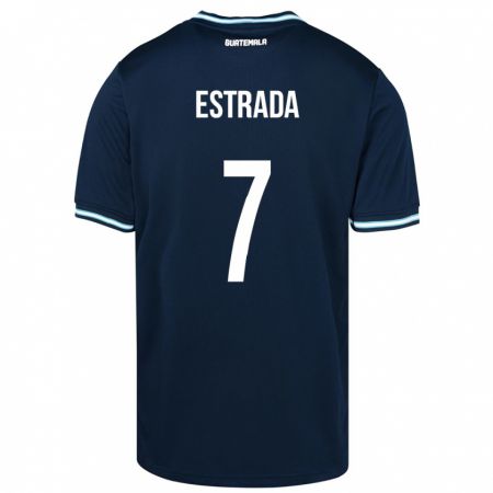 Kandiny Gyermek Guatemala Javier Estrada #7 Kék Idegenbeli Jersey 24-26 Mez Póló Ing