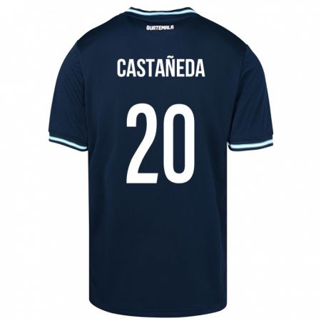 Kandiny Gyermek Guatemala Brayam Castañeda #20 Kék Idegenbeli Jersey 24-26 Mez Póló Ing