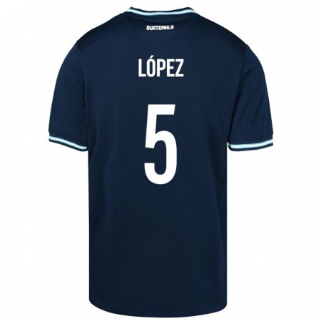 Kandiny Gyermek Guatemala Jeffery López #5 Kék Idegenbeli Jersey 24-26 Mez Póló Ing