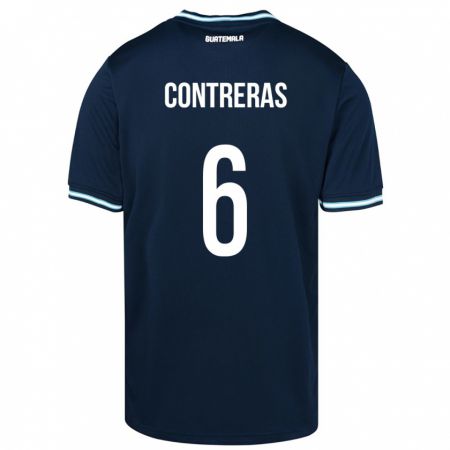 Kandiny Gyermek Guatemala María Contreras #6 Kék Idegenbeli Jersey 24-26 Mez Póló Ing