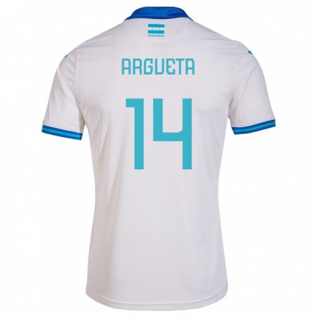 Kandiny Férfi Honduras Carlos Argueta #14 Fehér Hazai Jersey 24-26 Mez Póló Ing