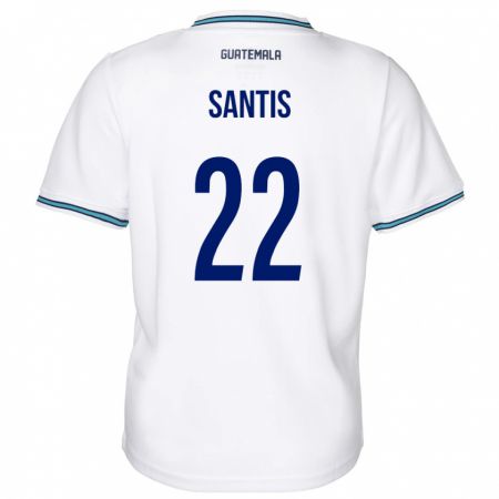 Kandiny Férfi Guatemala Diego Santis #22 Fehér Hazai Jersey 24-26 Mez Póló Ing