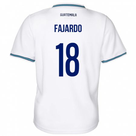 Kandiny Férfi Guatemala William Fajardo #18 Fehér Hazai Jersey 24-26 Mez Póló Ing