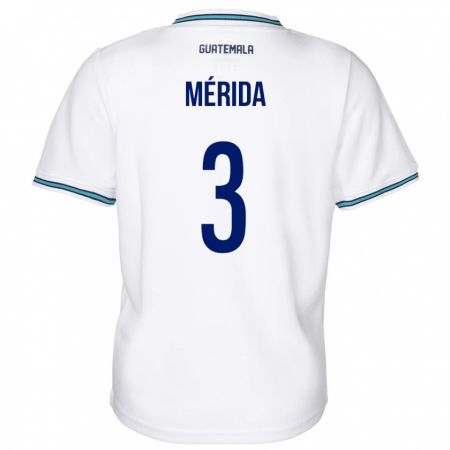 Kandiny Férfi Guatemala Daniel Mérida #3 Fehér Hazai Jersey 24-26 Mez Póló Ing