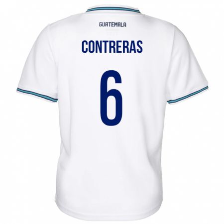 Kandiny Férfi Guatemala María Contreras #6 Fehér Hazai Jersey 24-26 Mez Póló Ing