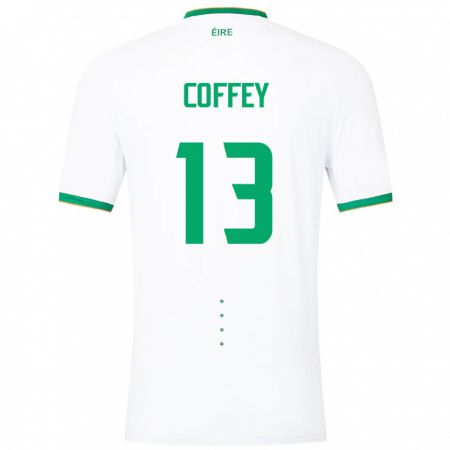 Kandiny Férfi Ír-Sziget Fiachra Coffey #13 Fehér Idegenbeli Jersey 24-26 Mez Póló Ing