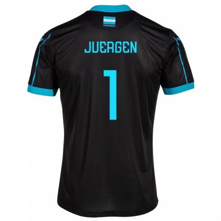 Kandiny Férfi Honduras Juergen García #1 Fekete Idegenbeli Jersey 24-26 Mez Póló Ing