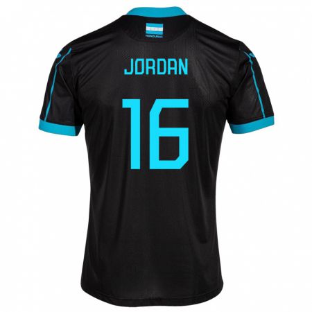 Kandiny Férfi Honduras Jordan García #16 Fekete Idegenbeli Jersey 24-26 Mez Póló Ing