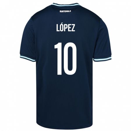 Kandiny Férfi Guatemala Antonio López #10 Kék Idegenbeli Jersey 24-26 Mez Póló Ing