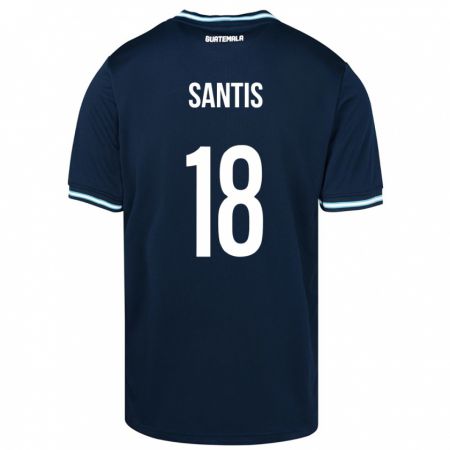 Kandiny Férfi Guatemala Óscar Santis #18 Kék Idegenbeli Jersey 24-26 Mez Póló Ing