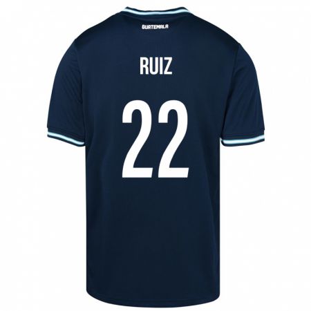 Kandiny Férfi Guatemala Kevin Ruiz #22 Kék Idegenbeli Jersey 24-26 Mez Póló Ing