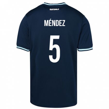 Kandiny Férfi Guatemala Diego Méndez #5 Kék Idegenbeli Jersey 24-26 Mez Póló Ing