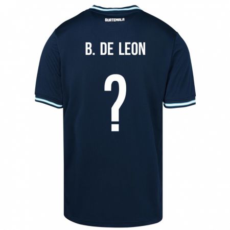 Kandiny Férfi Guatemala Brandon De Leon #0 Kék Idegenbeli Jersey 24-26 Mez Póló Ing