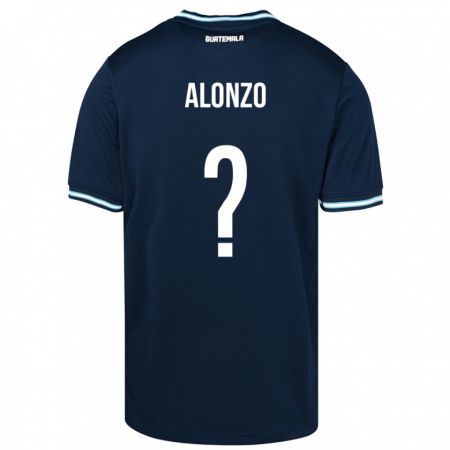 Kandiny Férfi Guatemala Anya Alonzo #0 Kék Idegenbeli Jersey 24-26 Mez Póló Ing