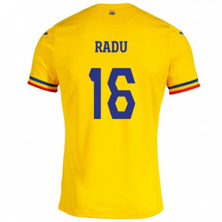 Kandiny Női Románia Andrei Radu #16 Sárga Hazai Jersey 24-26 Mez Póló Ing