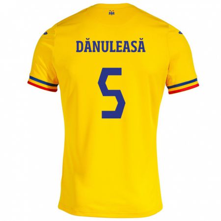 Kandiny Női Románia Gabriel Dănuleasă #5 Sárga Hazai Jersey 24-26 Mez Póló Ing