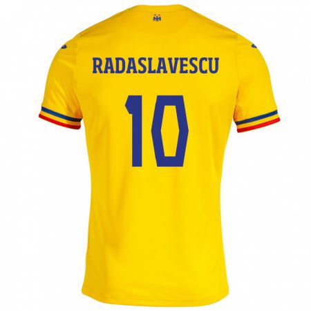 Kandiny Női Románia Eduard Radaslavescu #10 Sárga Hazai Jersey 24-26 Mez Póló Ing