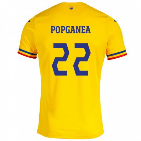 Kandiny Női Románia Mirela Pop-Ganea #22 Sárga Hazai Jersey 24-26 Mez Póló Ing