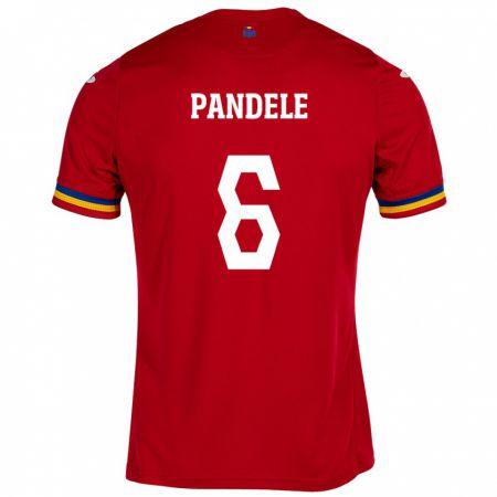 Kandiny Női Románia Andrei Pandele #6 Piros Idegenbeli Jersey 24-26 Mez Póló Ing