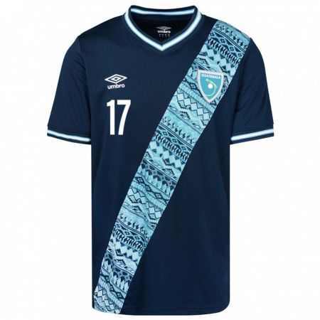 Kandiny Női Guatemala Óscar Castellanos #17 Kék Idegenbeli Jersey 24-26 Mez Póló Ing