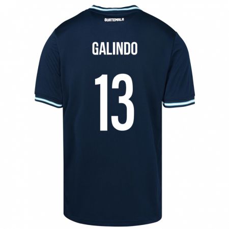 Kandiny Női Guatemala Alejandro Galindo #13 Kék Idegenbeli Jersey 24-26 Mez Póló Ing