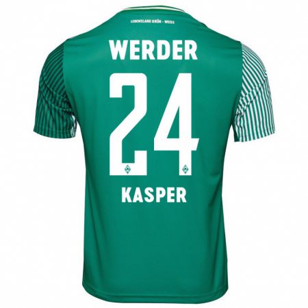 Kandiny Gyermek Dominik Kasper #24 Zöld Hazai Jersey 2023/24 Mez Póló Ing