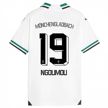 Kandiny Gyermek Nathan Ngoumou #19 Fehér Zöld Hazai Jersey 2023/24 Mez Póló Ing