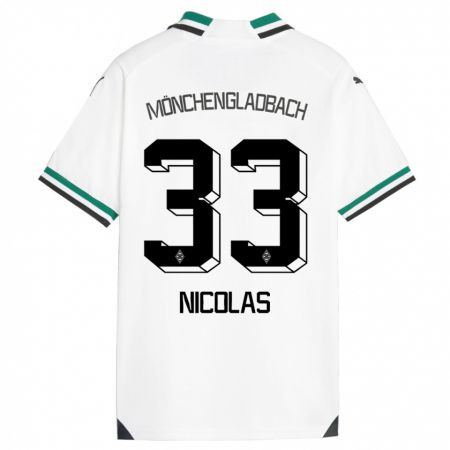 Kandiny Gyermek Moritz Nicolas #33 Fehér Zöld Hazai Jersey 2023/24 Mez Póló Ing