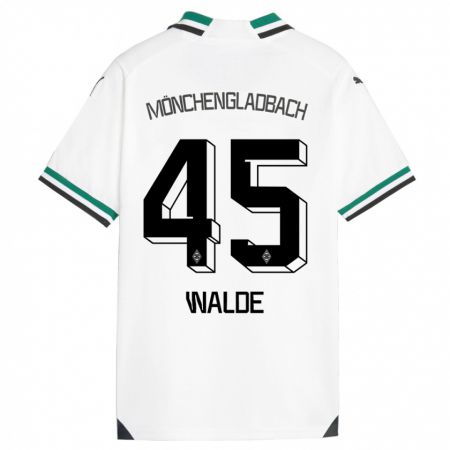 Kandiny Gyermek Simon Walde #45 Fehér Zöld Hazai Jersey 2023/24 Mez Póló Ing