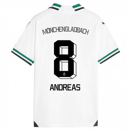 Kandiny Gyermek Noah Andreas #8 Fehér Zöld Hazai Jersey 2023/24 Mez Póló Ing