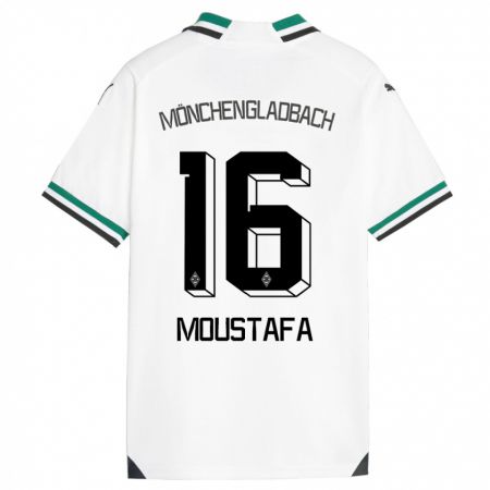 Kandiny Gyermek Moustafa Ashraf Moustafa #16 Fehér Zöld Hazai Jersey 2023/24 Mez Póló Ing