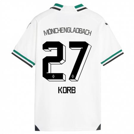 Kandiny Gyermek Julian Korb #27 Fehér Zöld Hazai Jersey 2023/24 Mez Póló Ing