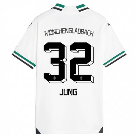 Kandiny Gyermek In-Gyom Jung #32 Fehér Zöld Hazai Jersey 2023/24 Mez Póló Ing