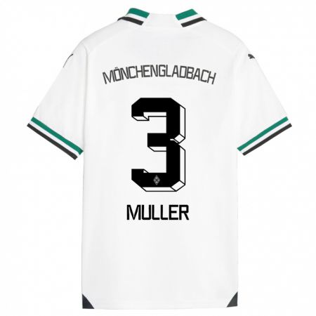 Kandiny Gyermek Barbara Müller #3 Fehér Zöld Hazai Jersey 2023/24 Mez Póló Ing