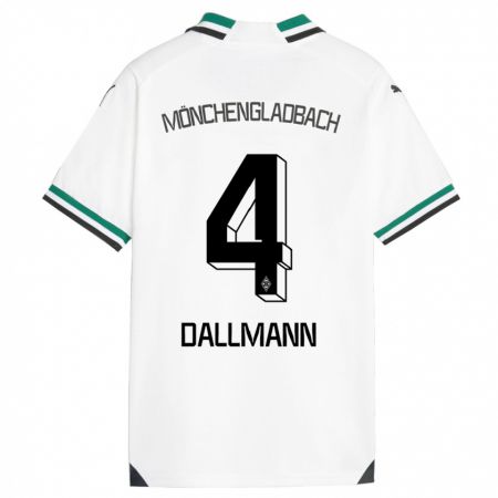 Kandiny Gyermek Jule Dallmann #4 Fehér Zöld Hazai Jersey 2023/24 Mez Póló Ing