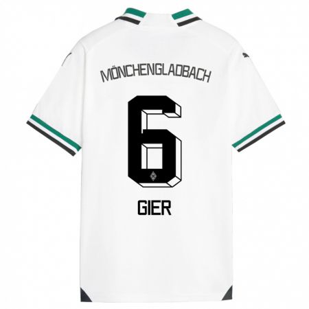 Kandiny Gyermek Madeline Gier #6 Fehér Zöld Hazai Jersey 2023/24 Mez Póló Ing